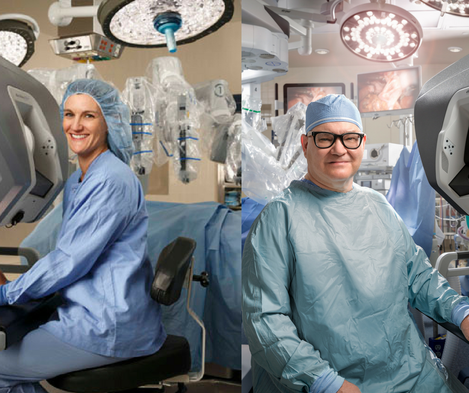 Drs Peter Johnson and Cynthia Geocaris have milestone robotic surgeries